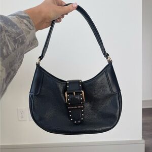 Michael Kors Black Pebbled Leather Shoulder Bag